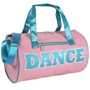 Girls Dance Duffle Bag for Ballet, Dance, Dancewear, Clothing, Dresses, Skirts, Tutus, Tights, Stockings, Shoes and Accessories in Pink and Blue with Glitter Straps